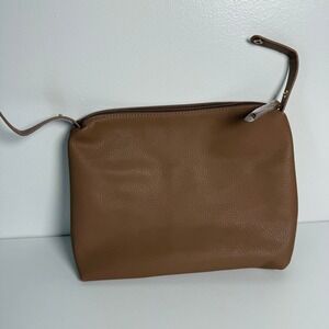 Madison West‎ Brown Faux Leather Crossbody Bag Pouch Style
